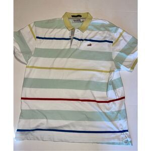 AKOO Polo Shirt Mens 4XL‎ Multi Striped Embroidered Logo Y2K Urban A22